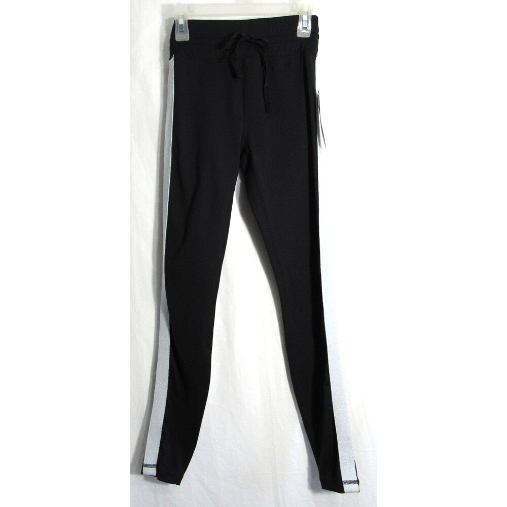 Spiritual Gangster Black Side Glitter Stripe Sporty High Waist Leggings XS NWT